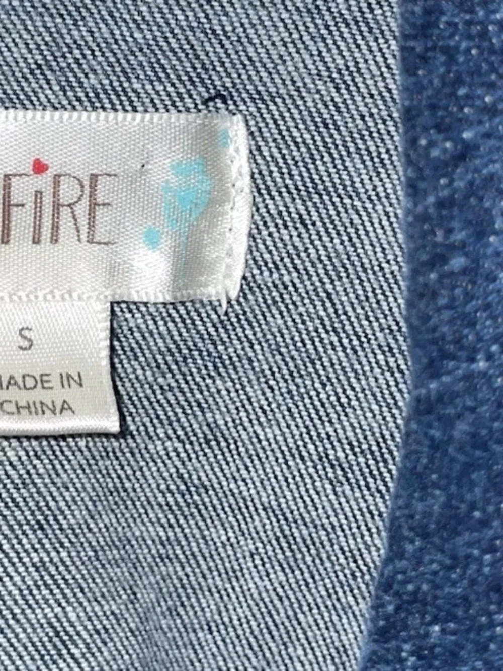Love Fire Denim Jean Vest Girl's Small Blue Casual Pockets